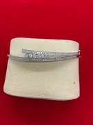 CERTIFIED 14K WHITE GOLD AND DIAMOND BANGLE BRACELET
