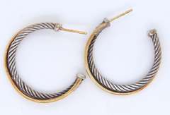 Silver Crossover Hoop Earrings From David Yurman