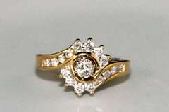 Sparkling Diamond Cocktail Ring in 14k
