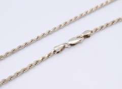 Set of Italian Vintage Sterling Silver Rope Necklace and Matching Bracelet