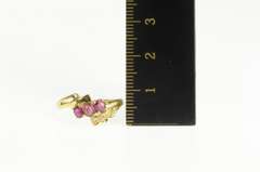 18K Yellow Gold 0.50 Ctw Natural Ruby Diamond Bypass Ring