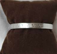 Stainless Steel Silver Color Roman Numeral Bracelet