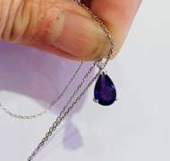 14kt Gold, Amethyst & Diamond Necklace
