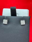14K WHITE GOLD AND DIAMOND STUD EARRINGS