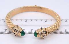 Masterpiece 18kt Emerald and Diamond Cable Rope Cuff Bracelet