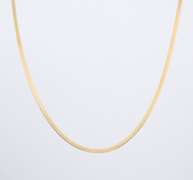 Highly Reflective 2 mm Herringbone Necklace