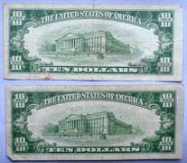 1934 A &1953 $10 Silver Certificates