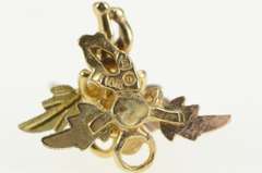 10K Yellow Gold Black Hills Leaf Cluster Angle Stud Earrings