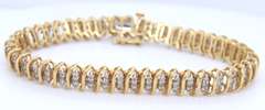 2ctw 3 Row Design Diamond Bracelet in 14kt Gold