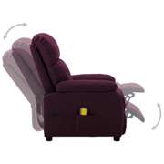 Massage Recliner Chair Purple Fabric
