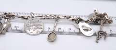 Vintage Sterling Silver Figaro Bracelet with Charms