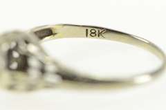 18K White Gold 0.17 Ct Art Deco Diamond Filigree Engagement Ring