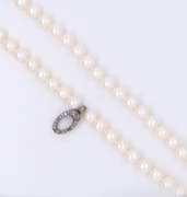 Elegant Silver Fresh Water Pearl Strand Necklace