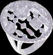 Intricate Diamond Puzzle 18k White Gold Ring