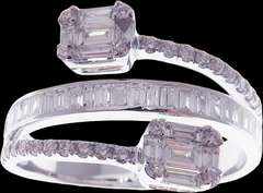 18kt Solid White Gold & Diamond Ring