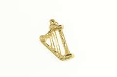 14K Yellow Gold 3D Diamond Cut Heart Music Instrument Charm/Pendant