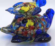 Hnad Blown Art Glass Purple Turtle Figurine Paperweight