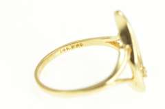 14K Yellow Gold Diamond Accent Wish Bone Lucky Good Luck Ring