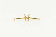 18K Yellow Gold Textured Heart Love Symbol Screw Back Stud Earrings