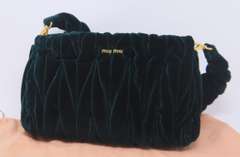 Miu Miu Emerald Green Suede Handbag