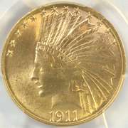 Rare Mint State 1911-S $10 Indian Gold Piece. PCGS UNC details