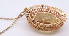 14K GOLD WITH A HUGE CITRINE PENDANT