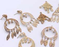 Group Lot of 2 Vinatge Sterling Silver Dangle Earrings with Extra Dangles