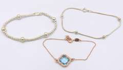 Group Lot of 3 Sterling Silver Bracelets