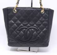 Chanel Black Cavier Petite Shopping Tote Bag