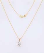 Dazzling Yellow Gold Moissanite Stone Diamond Pendant on Chain