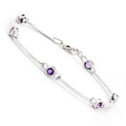 Plated Rhodium 2.05ctw Amethyst Bracelet