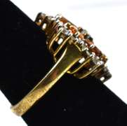 Citrine And CZ Flower Ring