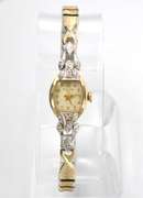 Vintage 1957 Bulova 14k Gold Diamond Accented Ladies Watch, Pre-Owned.