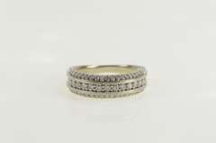 14K White Gold 0.73 Ctw Diamond Tiered Wedding Band Ring
