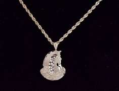 Elegant Egyptian Pendant Necklace in 14K Yellow Gold