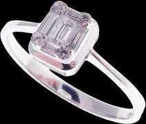 Geometric 18k White Gold Diamond Ring