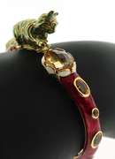 Cute Kitty Cat and Citrine Bangle