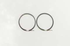 14K White Gold 44.1mm Squared Thick Statement Hoop Earrings