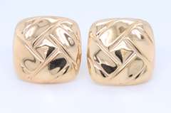 Elegant Yellow Gold Square Earrings