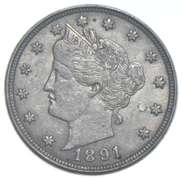 1891 Liberty V Nickel