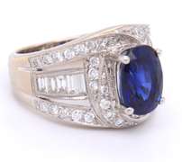 Fabulous Blue Sapphire & 2 CTW Diamond Cocktail Ring