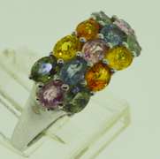 Sterling Silver Multi Color Sapphire Ring