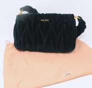 Miu Miu Emerald Green Suede Handbag