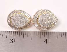 Fantastic At Least 2CTW Diamond Earrings in 14k Yellow Gold