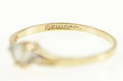 10K Yellow Gold Heart Blue Topaz Diamond December Birthstone Ring