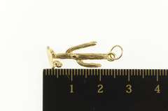 18K Yellow Gold 3D Cactus Desert Symbol Nature Motif Charm/Pendant