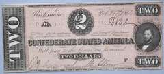 Choice Unc Fresh Feb 17 1864 $2 CSA Note
