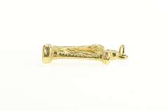 14K Yellow Gold 3D Diamond Cut Heart Music Instrument Charm/Pendant
