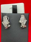 14K WHITE GOLD AND DIAMOND EARRINGS