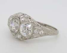 Vintage 2.32CTW Diamond Cocktail Ring made in Platinum